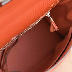 Hermes Sanguine Swift Leather Palladium Hardware Ghillies Retourne Kelly 32 Bag