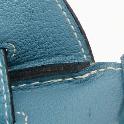 Pre Owned Hermes Blue Jean Epsom Leather Palladium Finish Birkin 35 Bag