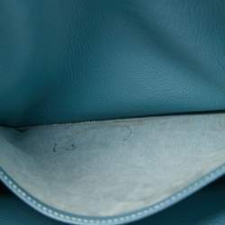 Pre Owned Hermes Blue Jean Epsom Leather Palladium Finish Birkin 35 Bag