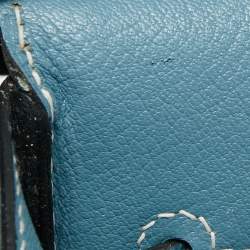 Pre Owned Hermes Blue Jean Epsom Leather Palladium Finish Birkin 35 Bag