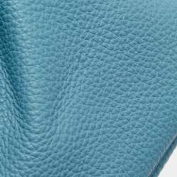 Pre Owned Hermes Blue Jean Epsom Leather Palladium Finish Birkin 35 Bag