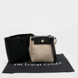 مملوكة مسبقًا Hermes Black/Beige Canvas and Leather Herbag TPM Bag