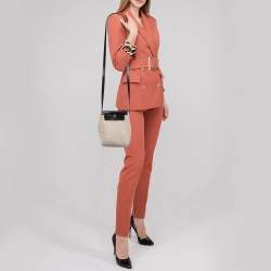 مملوكة مسبقًا Hermes Black/Beige Canvas and Leather Herbag TPM Bag