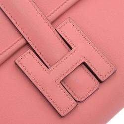 Hermes Pink Swift Jige Elan 29 Clutch D Engraved