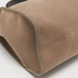 Hermés Ebene/Taupe Canvas and Leather Herbag Zip 39 Bag