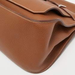 Hermes Gold Taurillon Clemence Leather Palladium Finish Jypsiere 34 Bag