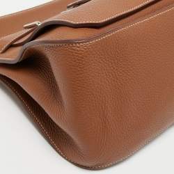 Hermes Gold Taurillon Clemence Leather Palladium Finish Jypsiere 34 Bag