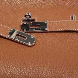 Hermes Gold Taurillon Clemence Leather Palladium Finish Jypsiere 34 Bag