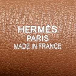 Hermes Gold Taurillon Clemence Leather Palladium Finish Jypsiere 34 Bag