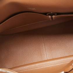 Hermes Gold Taurillon Clemence Leather Palladium Finish Jypsiere 34 Bag