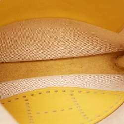 Pre Owned Hermes Soleil/Beige Canvas and Clemence Leather Evelyne I PM Bag