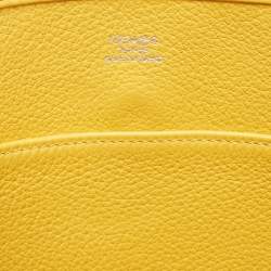 Pre Owned Hermes Soleil/Beige Canvas and Clemence Leather Evelyne I PM Bag