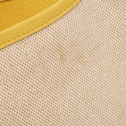 Pre Owned Hermes Soleil/Beige Canvas and Clemence Leather Evelyne I PM Bag