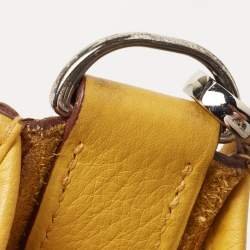 Pre Owned Hermes Soleil/Beige Canvas and Clemence Leather Evelyne I PM Bag