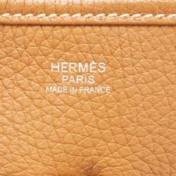 Hermes Gold Clemence Leather Evelyne III PM Bag
