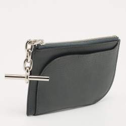 Pre Owned Hermes Bleu Orage Evercolor "Strap" Card Holder
