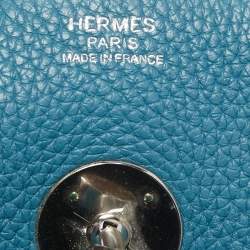 Hermes Blue Jean Taurillon Clemence Leather Palladium Finish Lindy 34 Bag