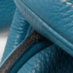Hermes Blue Jean Taurillon Clemence Leather Palladium Finish Lindy 34 Bag