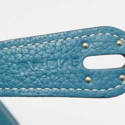 Hermes Blue Jean Taurillon Clemence Leather Palladium Finish Lindy 34 Bag