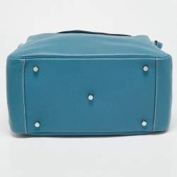 Hermes Blue Jean Taurillon Clemence Leather Palladium Finish Lindy 34 Bag