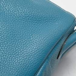 Hermes Blue Jean Taurillon Clemence Leather Palladium Finish Lindy 34 Bag
