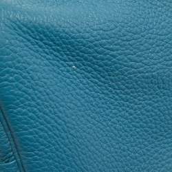 Hermes Blue Jean Taurillon Clemence Leather Palladium Finish Lindy 34 Bag