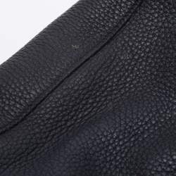Pre Owned Hermes Black Clemence Leather Palladium Finish Lindy 30 Bag