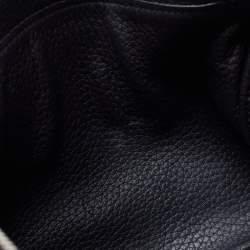 Pre Owned Hermes Black Clemence Leather Palladium Finish Lindy 30 Bag