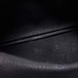 Pre Owned Hermes Black Clemence Leather Palladium Finish Lindy 30 Bag