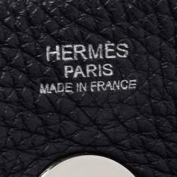 Pre Owned Hermes Black Clemence Leather Palladium Finish Lindy 30 Bag