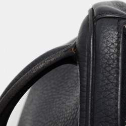 Pre Owned Hermes Black Clemence Leather Palladium Finish Lindy 30 Bag