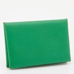 Hermes Bambou Epsom Leather Calvi Card Holder