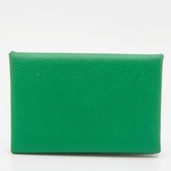 Hermes Bambou Epsom Leather Calvi Card Holder