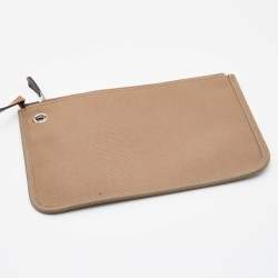 Pre Owned Hermes Ebene Etoupe Canvas and Leather Herbag Zip 39 Bag