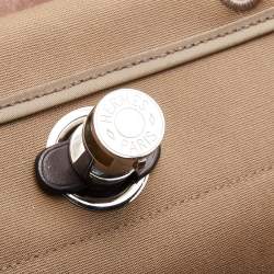 Pre Owned Hermes Ebene Etoupe Canvas and Leather Herbag Zip 39 Bag