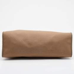 Pre Owned Hermes Ebene Etoupe Canvas and Leather Herbag Zip 39 Bag