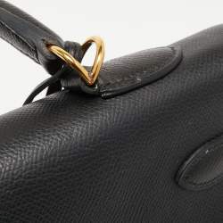 Hermès Black Epsom Leather Gold Finish Kelly Sellier 35 Bag