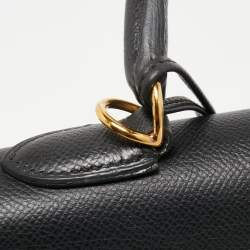 Hermès Black Epsom Leather Gold Finish Kelly Sellier 35 Bag