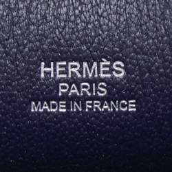 Pre Owned Hermes Blue Indigo Taurillon Clemence Leather Jypsiere 28 Bag