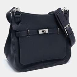 Pre Owned Hermes Blue Indigo Taurillon Clemence Leather Jypsiere 28 Bag