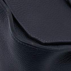 Pre Owned Hermes Blue Indigo Taurillon Clemence Leather Jypsiere 28 Bag