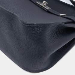 Pre Owned Hermes Blue Indigo Taurillon Clemence Leather Jypsiere 28 Bag