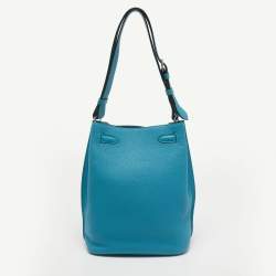 Hermes Mykonos Clemence Leather So Kelly 22 Bag