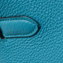 Hermes Mykonos Clemence Leather So Kelly 22 Bag