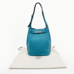 Hermes Mykonos Clemence Leather So Kelly 22 Bag