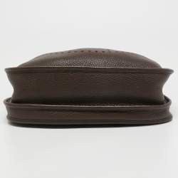 Hermes Chocolat Togo Leather Evelyne III PM Bag