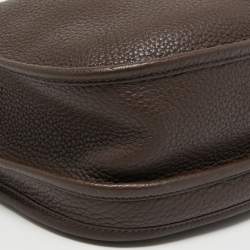 Hermes Chocolat Togo Leather Evelyne III PM Bag