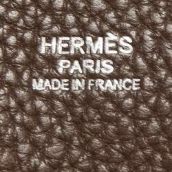 Hermes Chocolat Togo Leather Evelyne III PM Bag