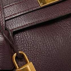 Pre Owned Hermès  Prune Chevre De Coromandel Leather Gold Finish Kelly Retourne 35 Bag