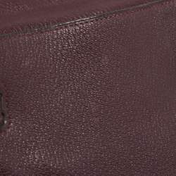 Pre Owned Hermès  Prune Chevre De Coromandel Leather Gold Finish Kelly Retourne 35 Bag